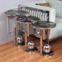 میز جلو مبلی مدل پپرومیا نقره ای