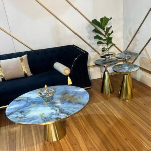 میز جلو مبلی مدل کوردلین طلایی