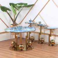 میز جلو مبلی مدل پپرومیا طلایی